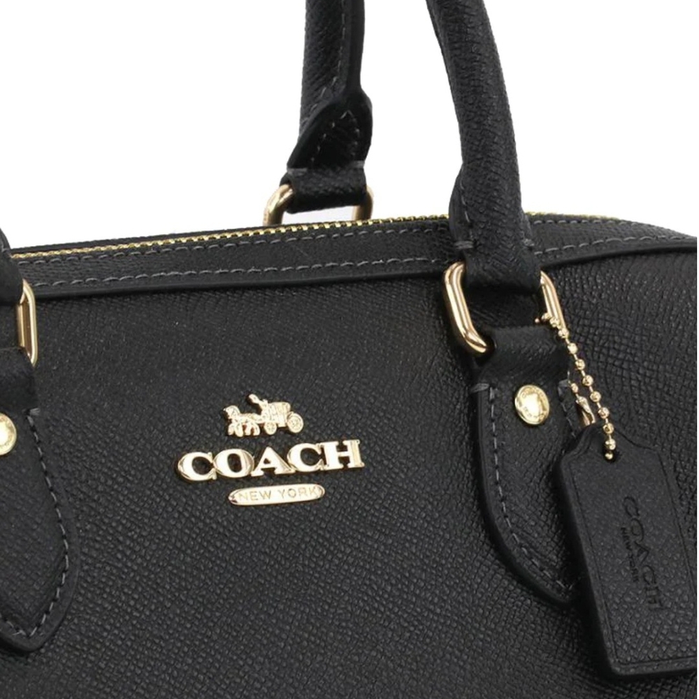 COACH Rowan Satchel Bag Black Refined Pebble Leather (NWT) - Picture 8 of 13